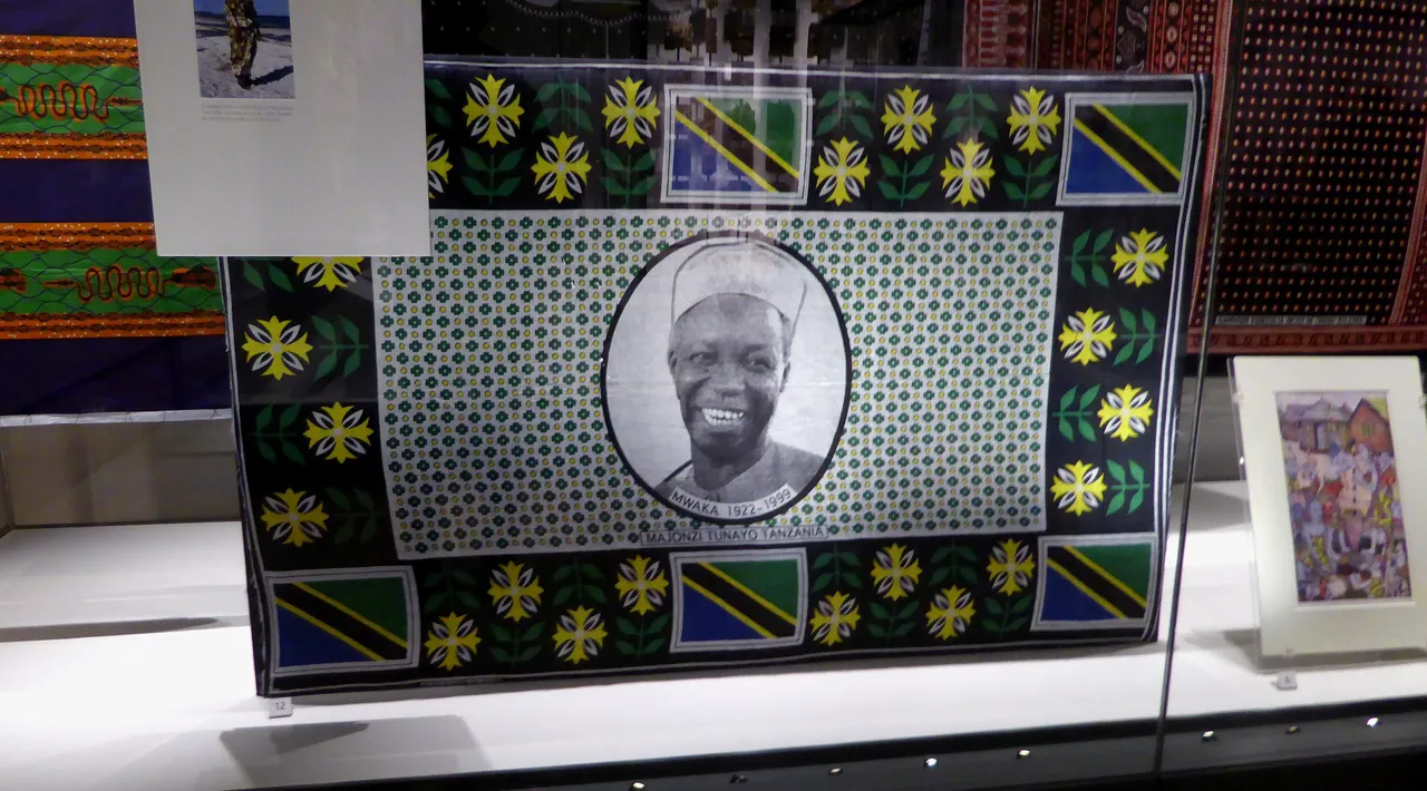 Printed kanga cloth in a market