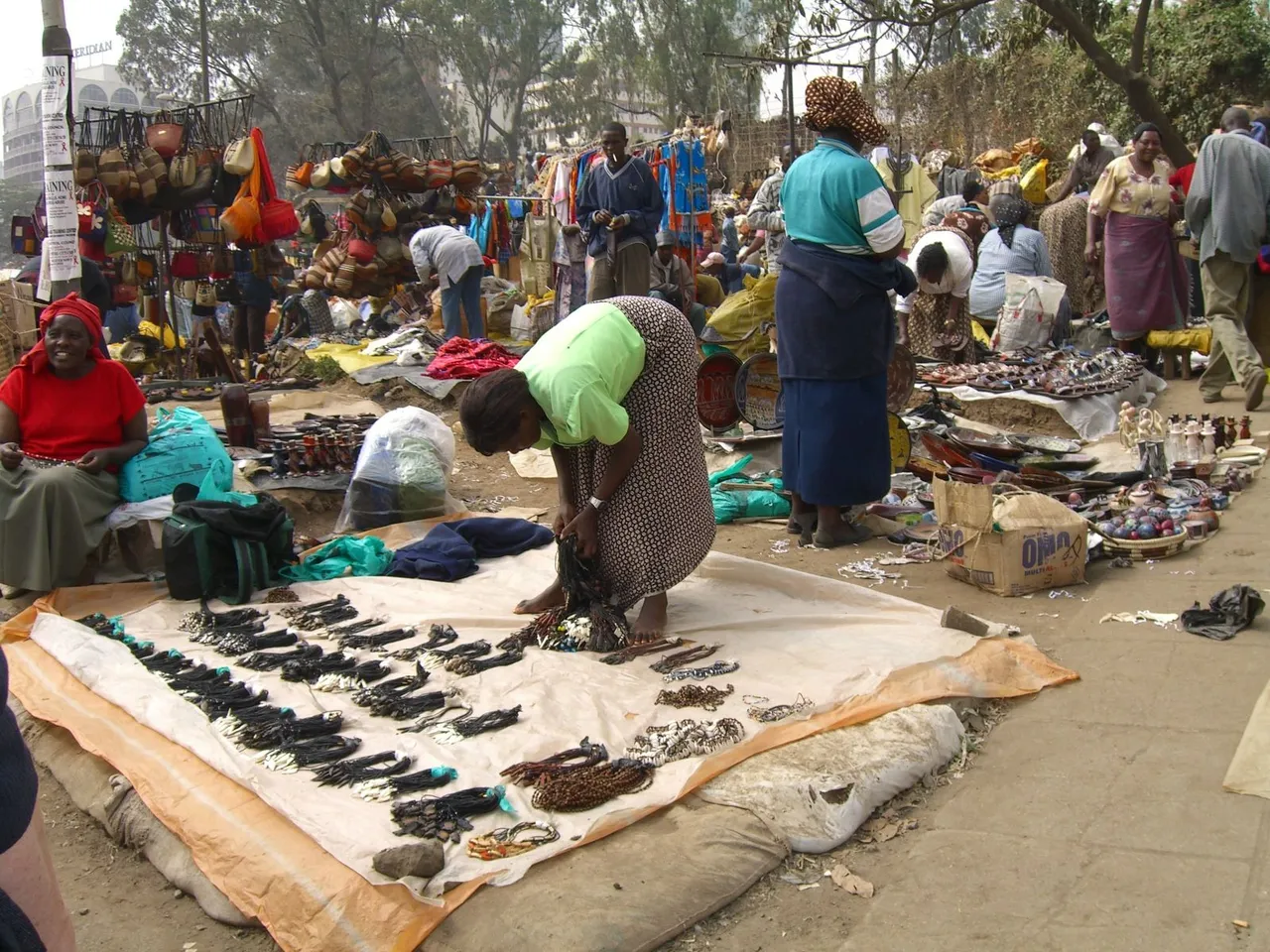 Stalls at the Maasai Market in Nairobi